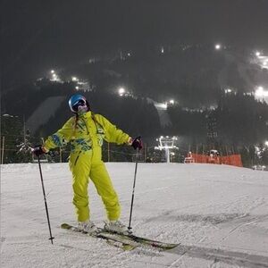 Bright Yellow/Green Women's Retro Vintage Skisuit